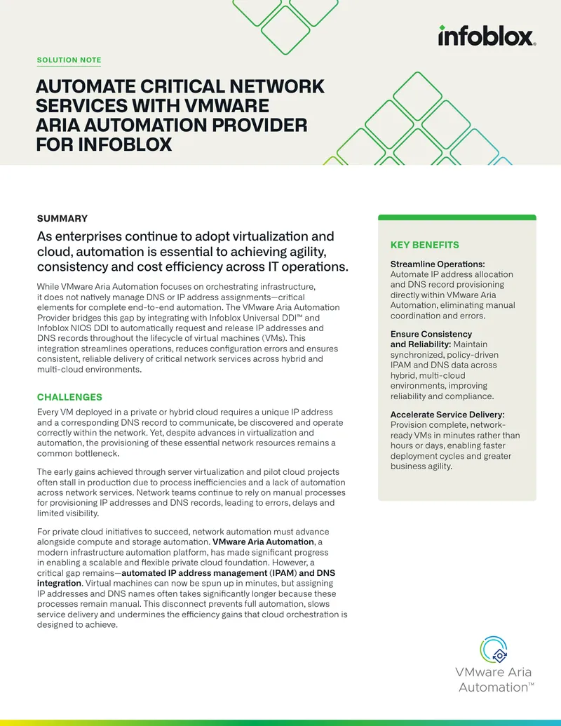 Automate Critical Network Services with VMware Aria Automation Provider