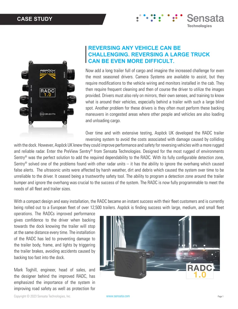 RADC Trailer Reversing System Case Study