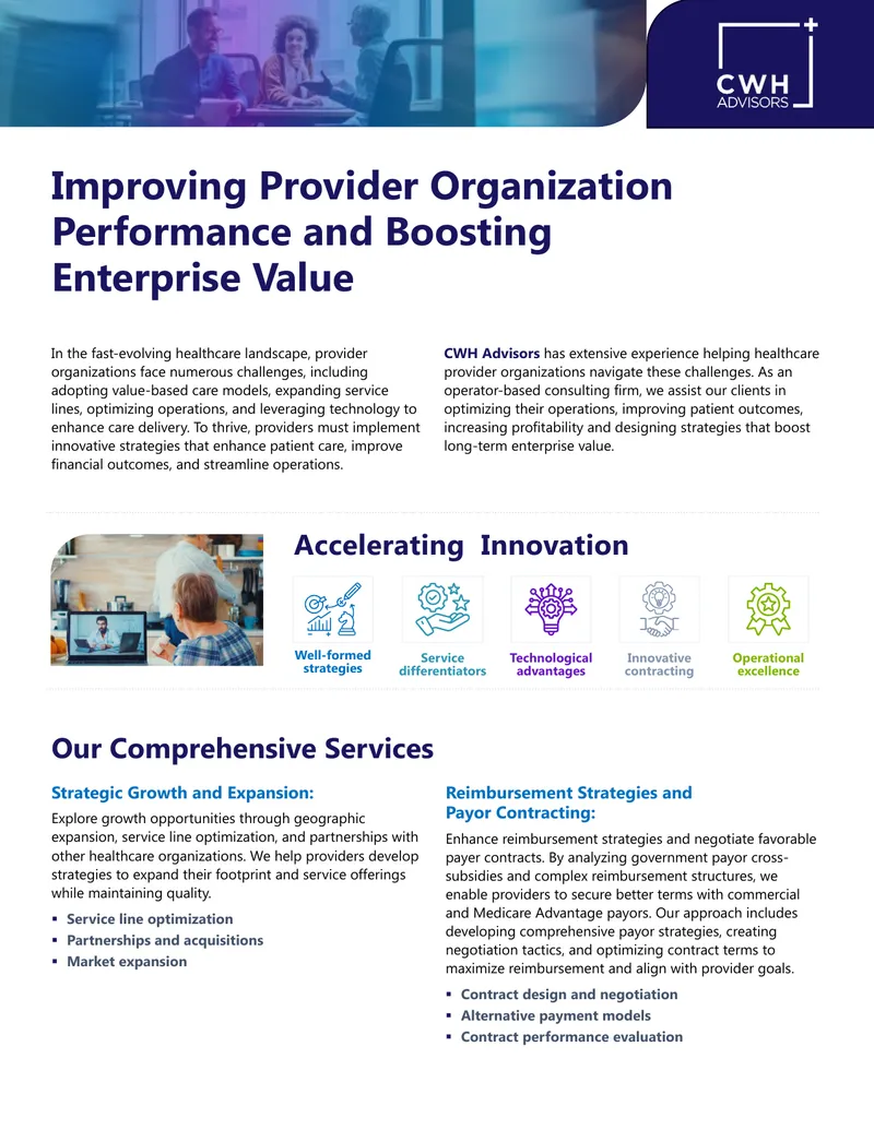 Improving Provider Organization Performance and Enterprise Value