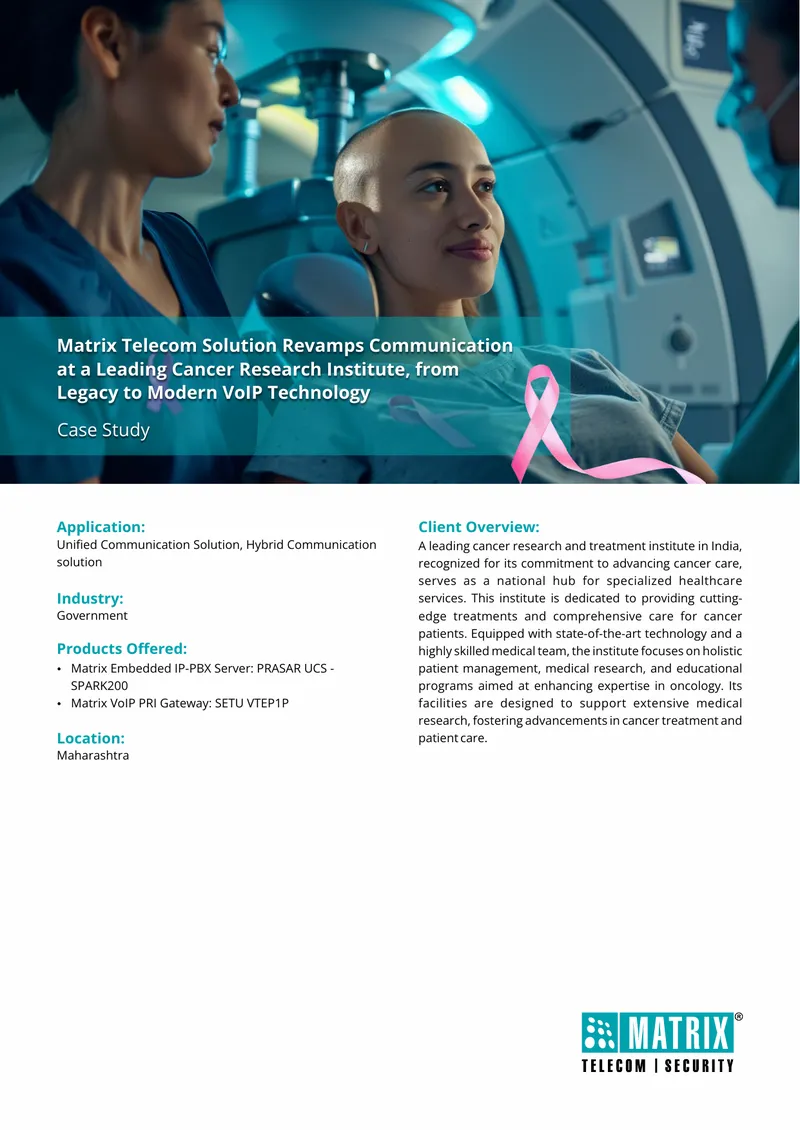 Unified Communication System Implementation at Cancer Research Institute