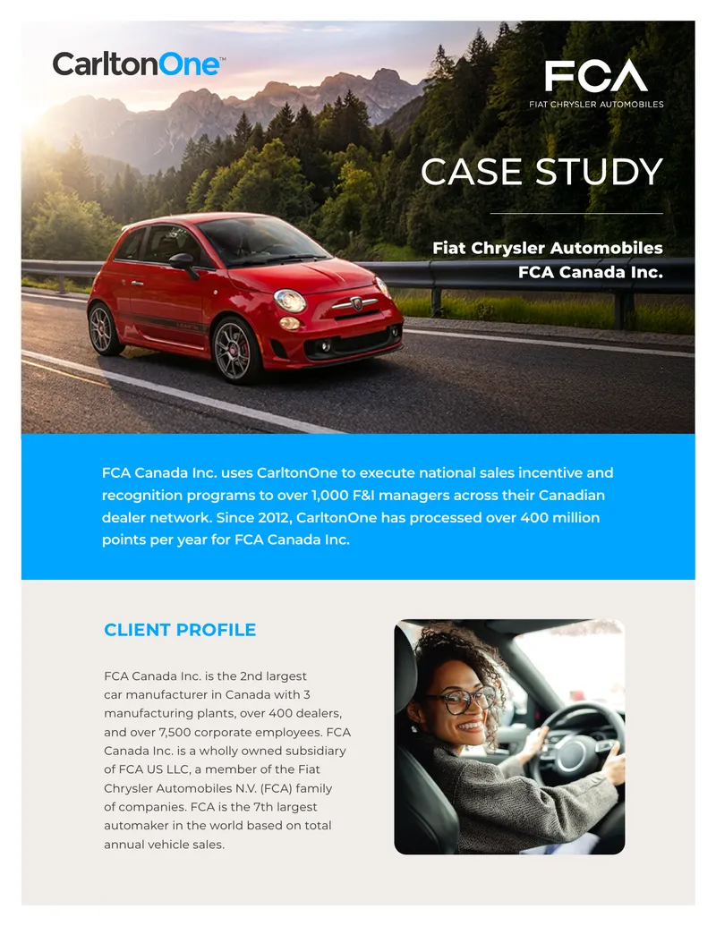 FCA Canada Inc. Sales Incentive Program Case Study