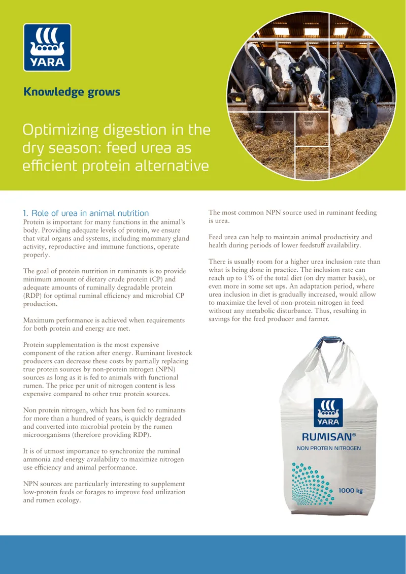 Role of Urea in Ruminant Nutrition and Sustainability