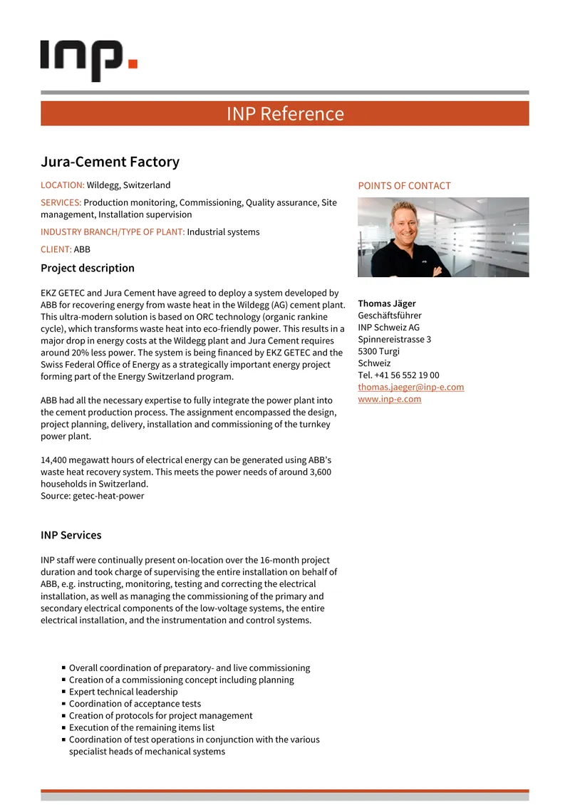 Energy Recovery System Implementation at Jura-Cement