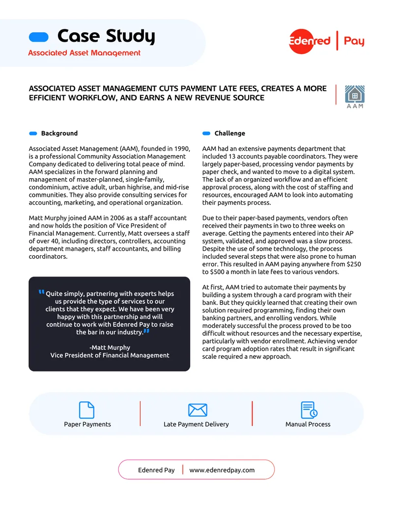 Associated Asset Management Payment Process Case Study
