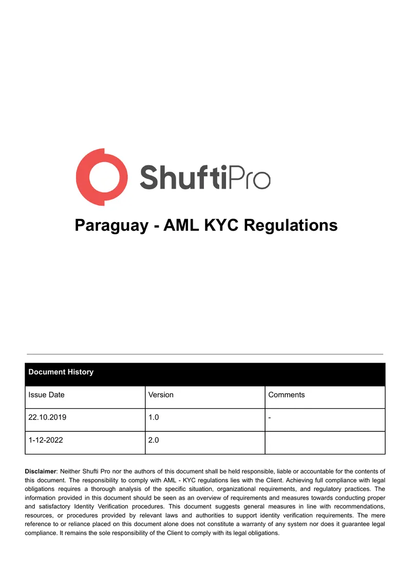 Paraguay AML KYC Regulations Guide