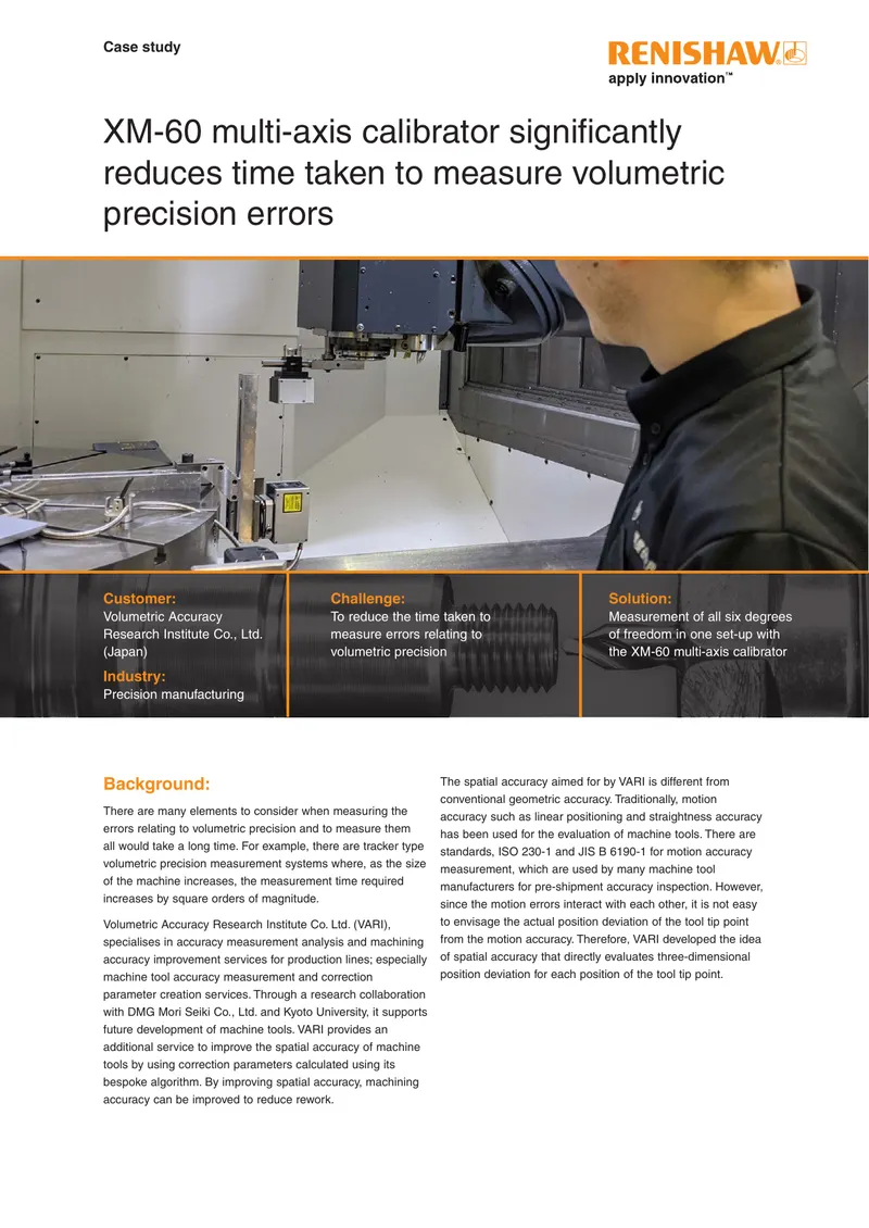 Spatial Accuracy Measurement Using XM-60 Calibrator