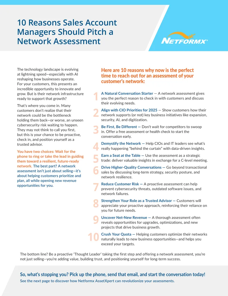 Network Assessment Strategies for Sales Account Managers