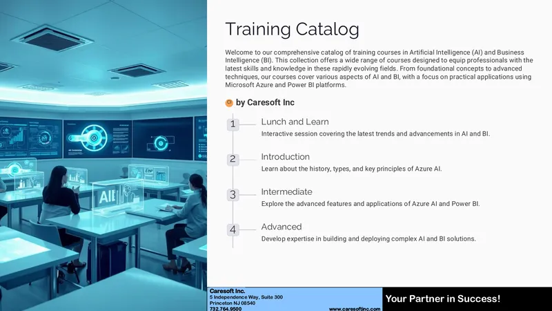 Comprehensive Training Catalog for AI and BI Courses