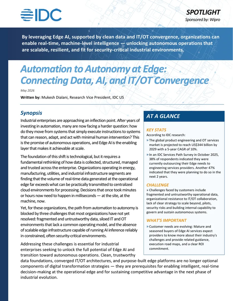 Transitioning from Automation to Autonomous Operations