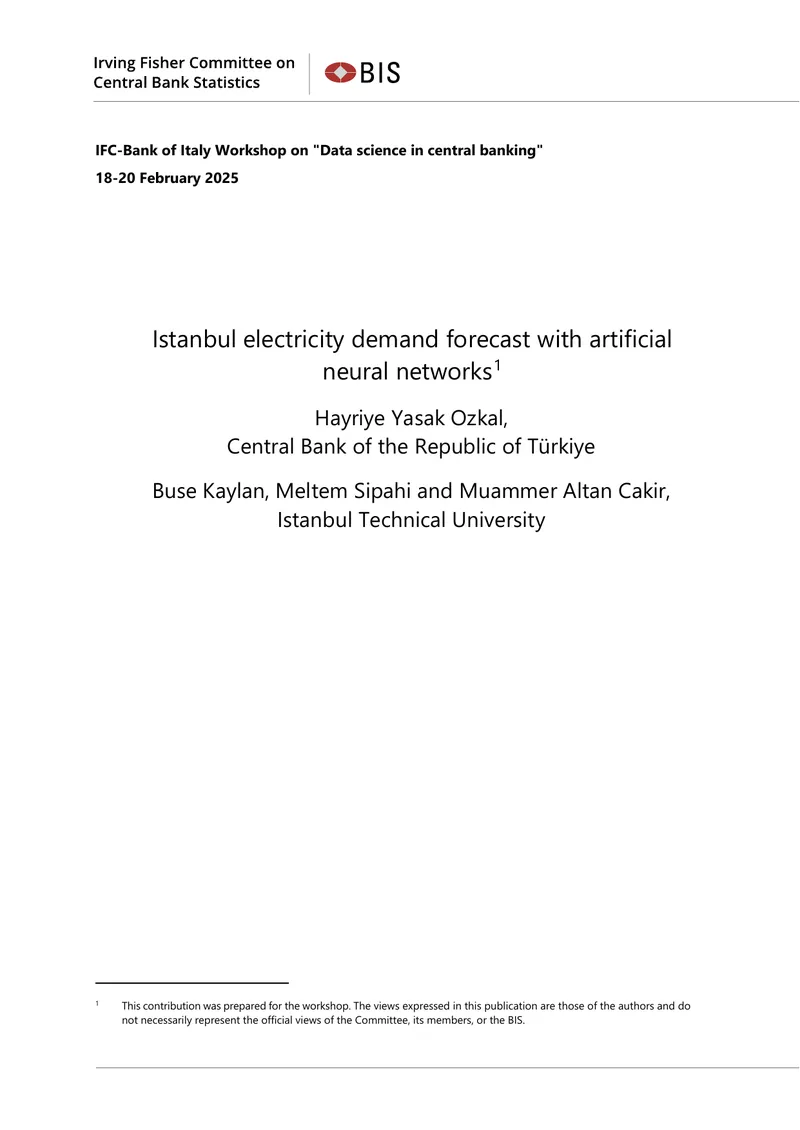 Istanbul Electricity Demand Forecast Using Neural Networks