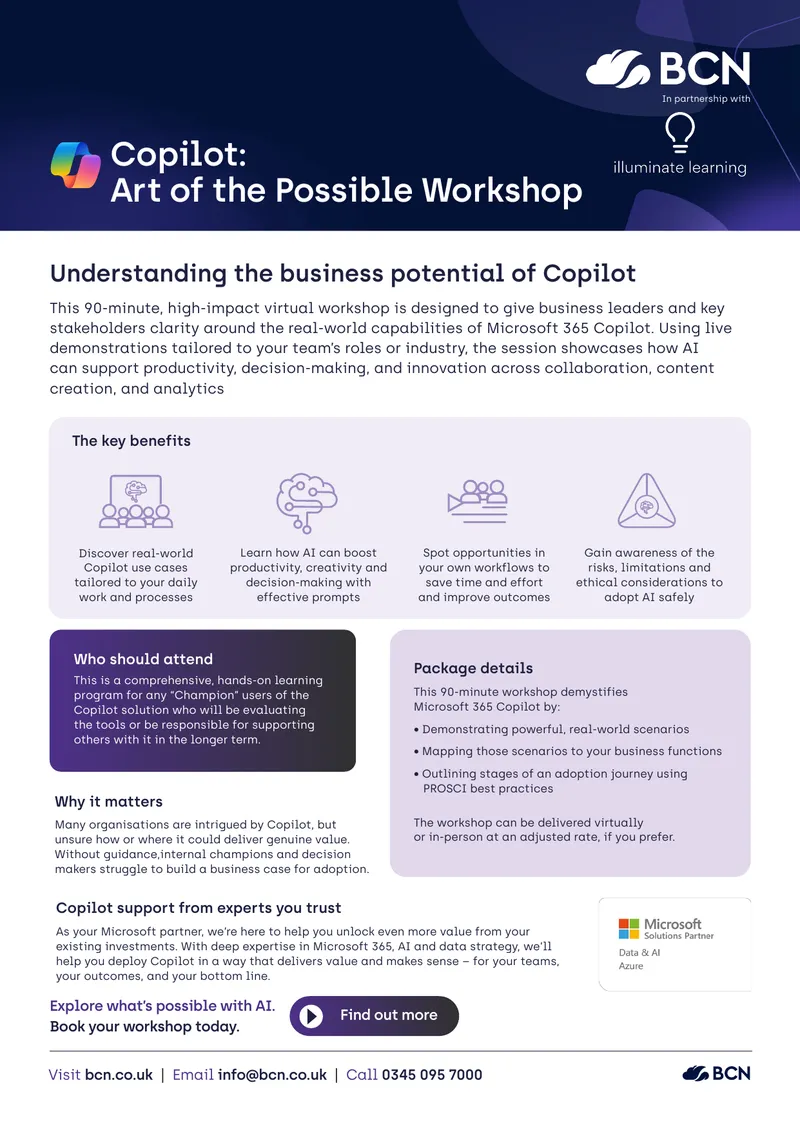 Microsoft 365 Copilot Business Potential Workshop