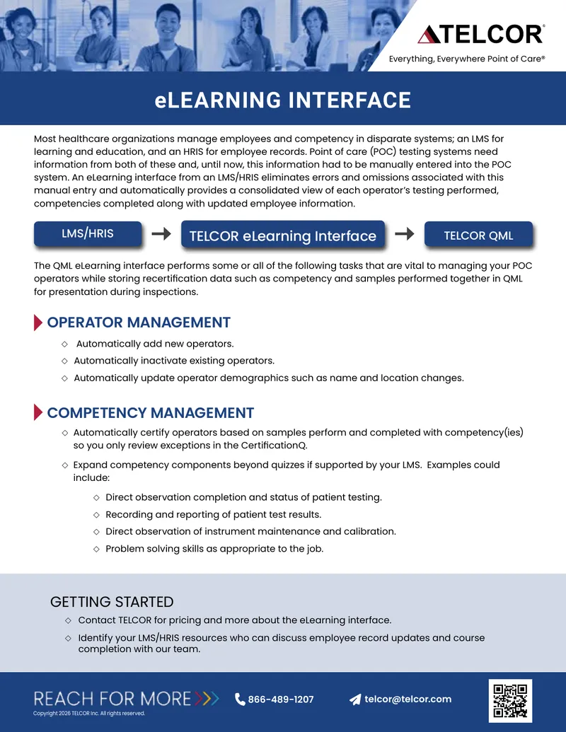 TELCOR eLearning Interface for Point of Care Management