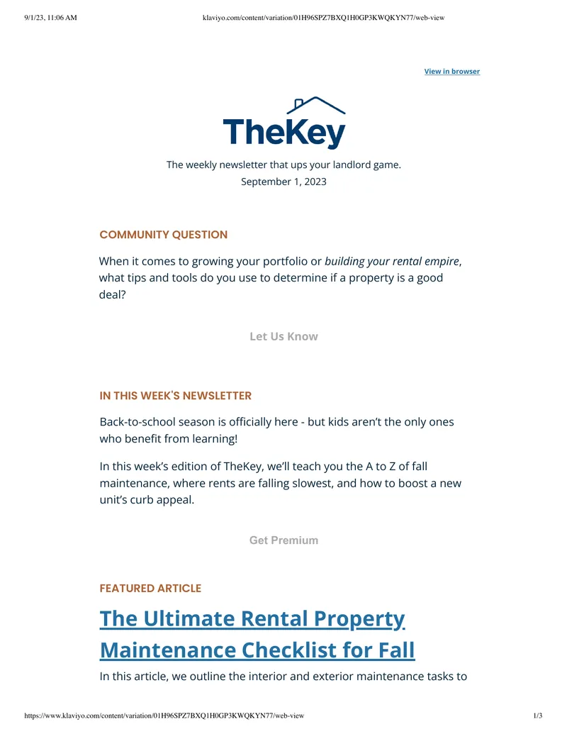 Weekly Newsletter on Rental Property Management
