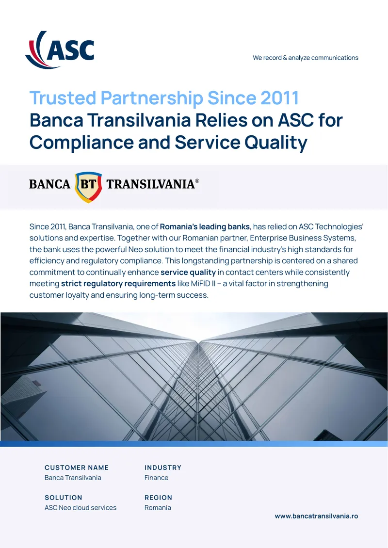 Banca Transilvania Compliance and Service Quality Enhancement