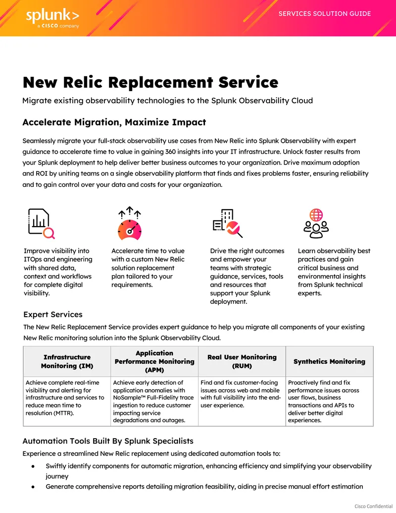 New Relic Replacement Service Solution Guide
