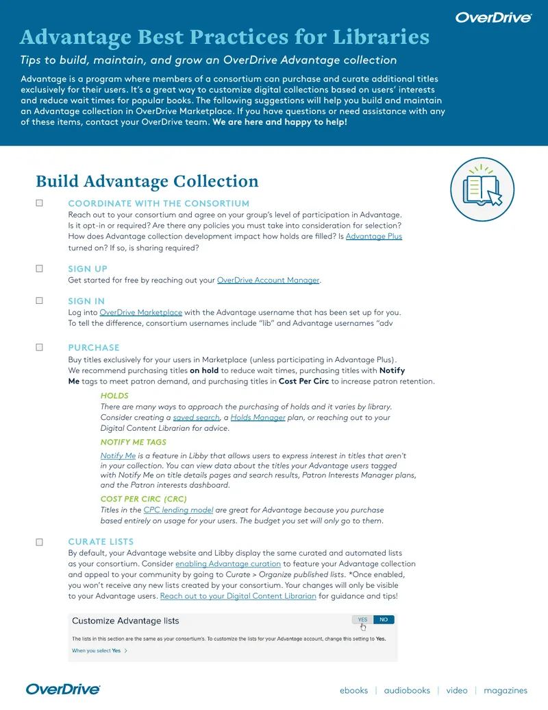 Best Practices for OverDrive Advantage Collections