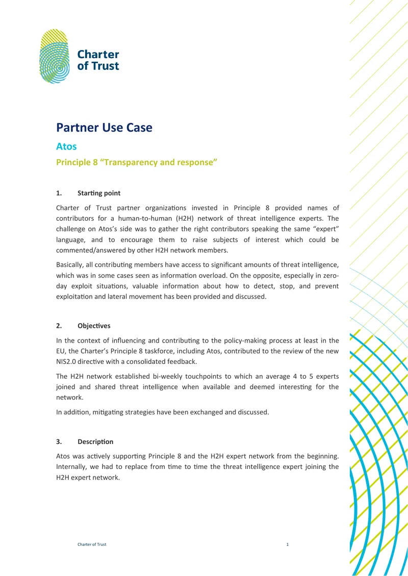 Atos Partner Use Case on Threat Intelligence Sharing