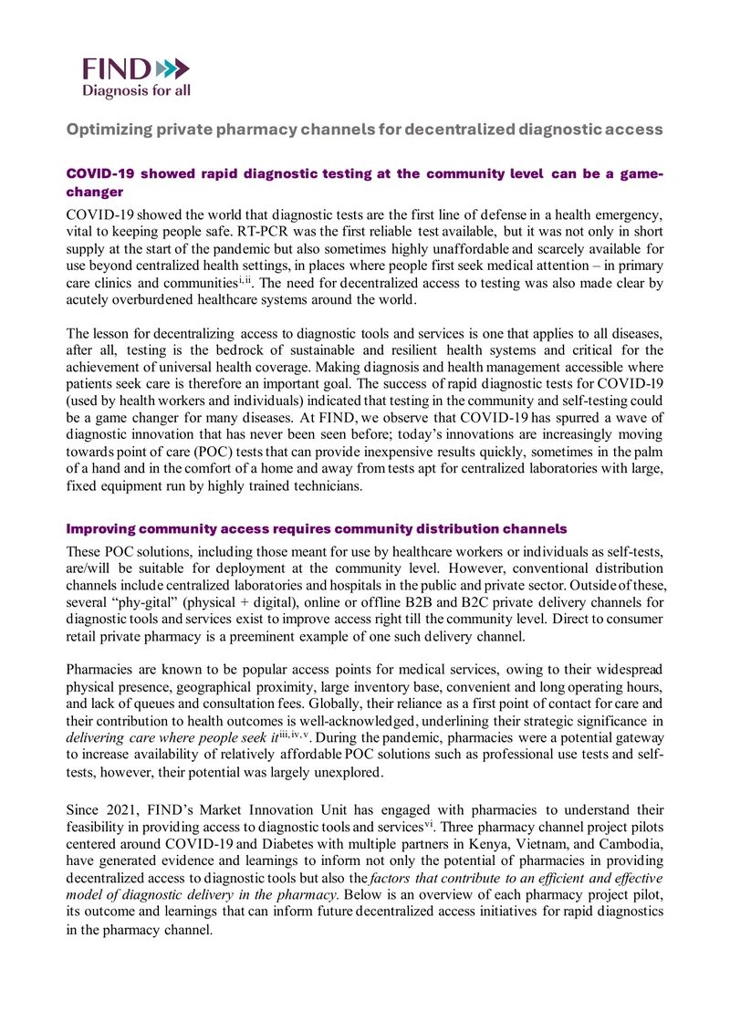 Optimizing Private Pharmacy Channels for Diagnostic Access