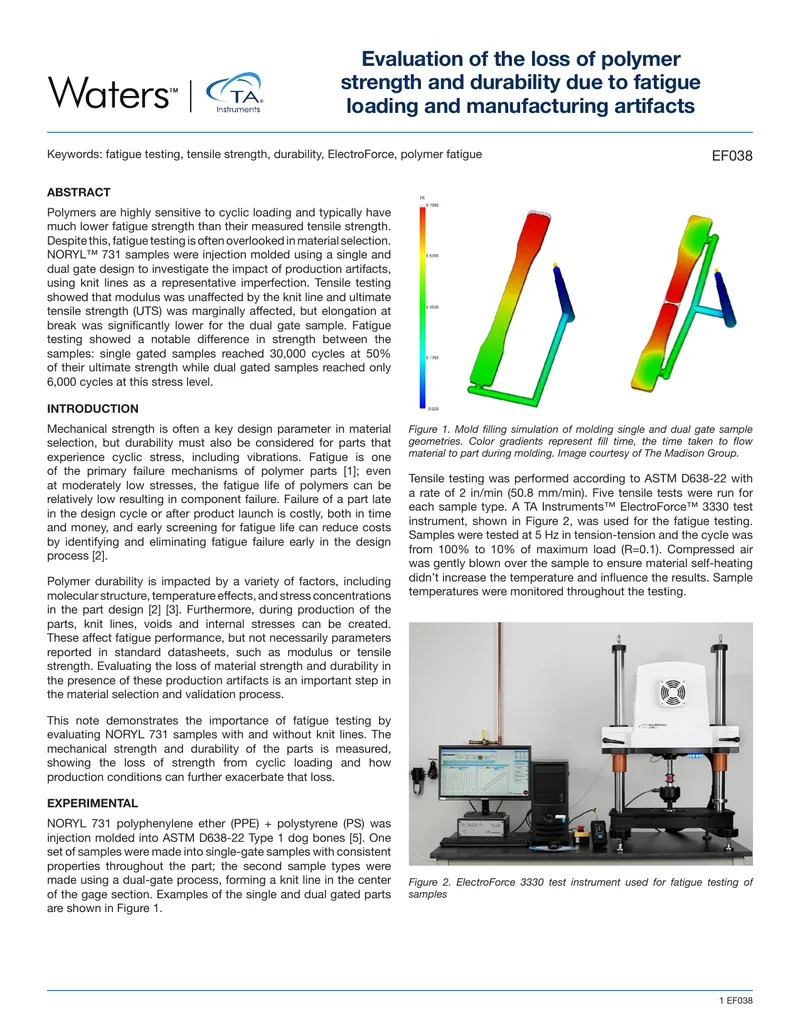 Evaluation of Polymer Strength and Durability Under Fatigue Loading