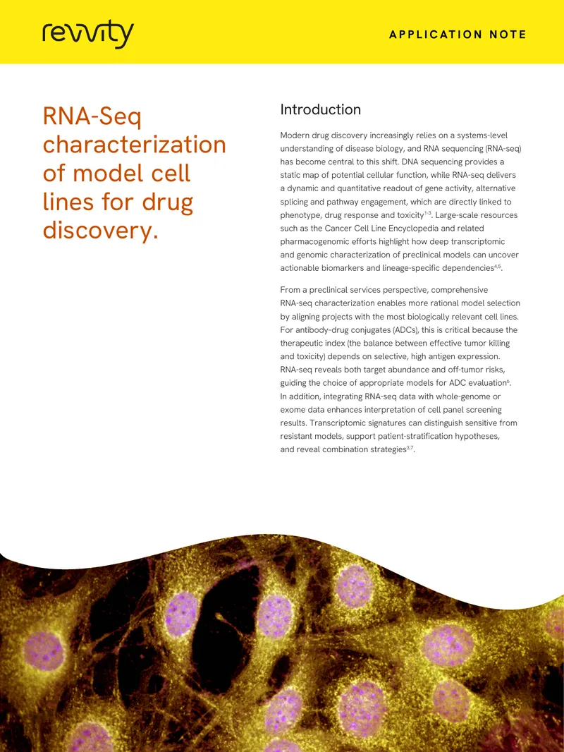 RNA-Seq Characterization of Model Cell Lines for Drug Discovery