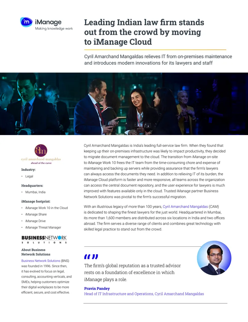 Cyril Amarchand Mangaldas Cloud Migration Case Study