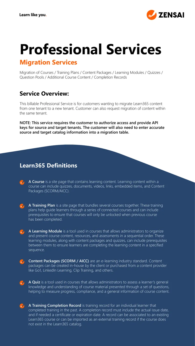 Learn365 Migration Services Overview