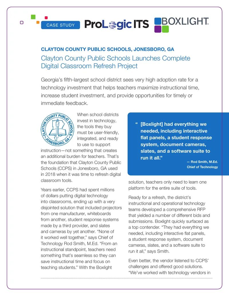 Clayton County Public Schools Digital Classroom Refresh