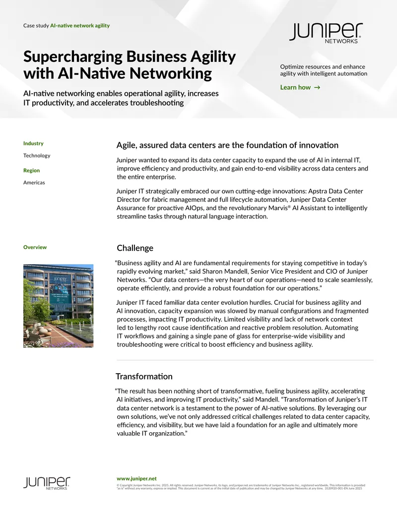 AI-Native Networking for Enhanced Business Agility