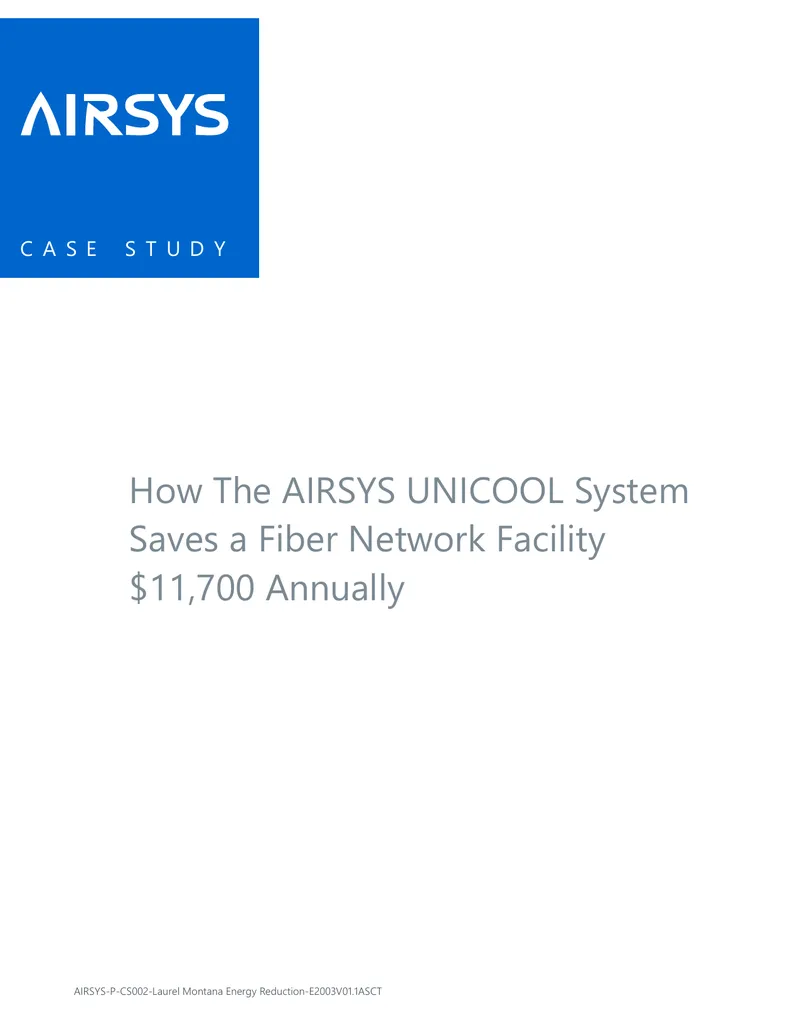 Energy Reduction Case Study for Fiber Network Facility