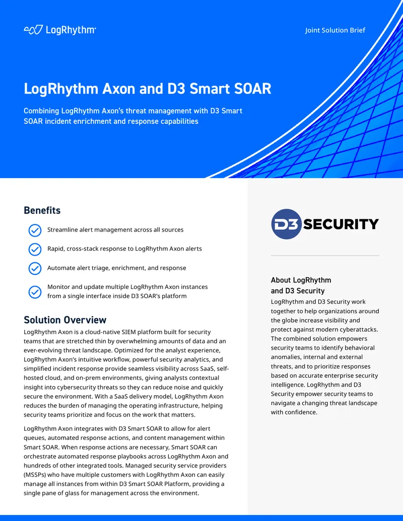 LogRhythm and D3 Security Joint Solution Brief