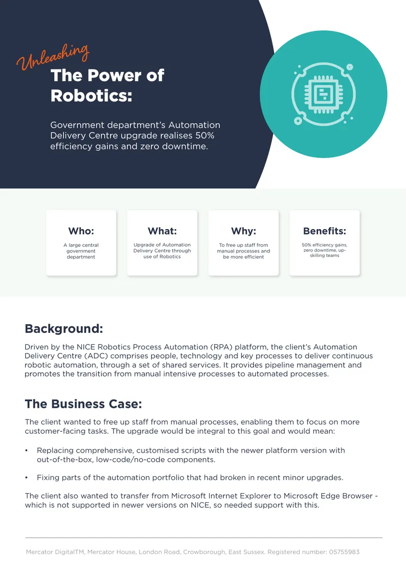 Automation Delivery Centre Upgrade Using Robotics