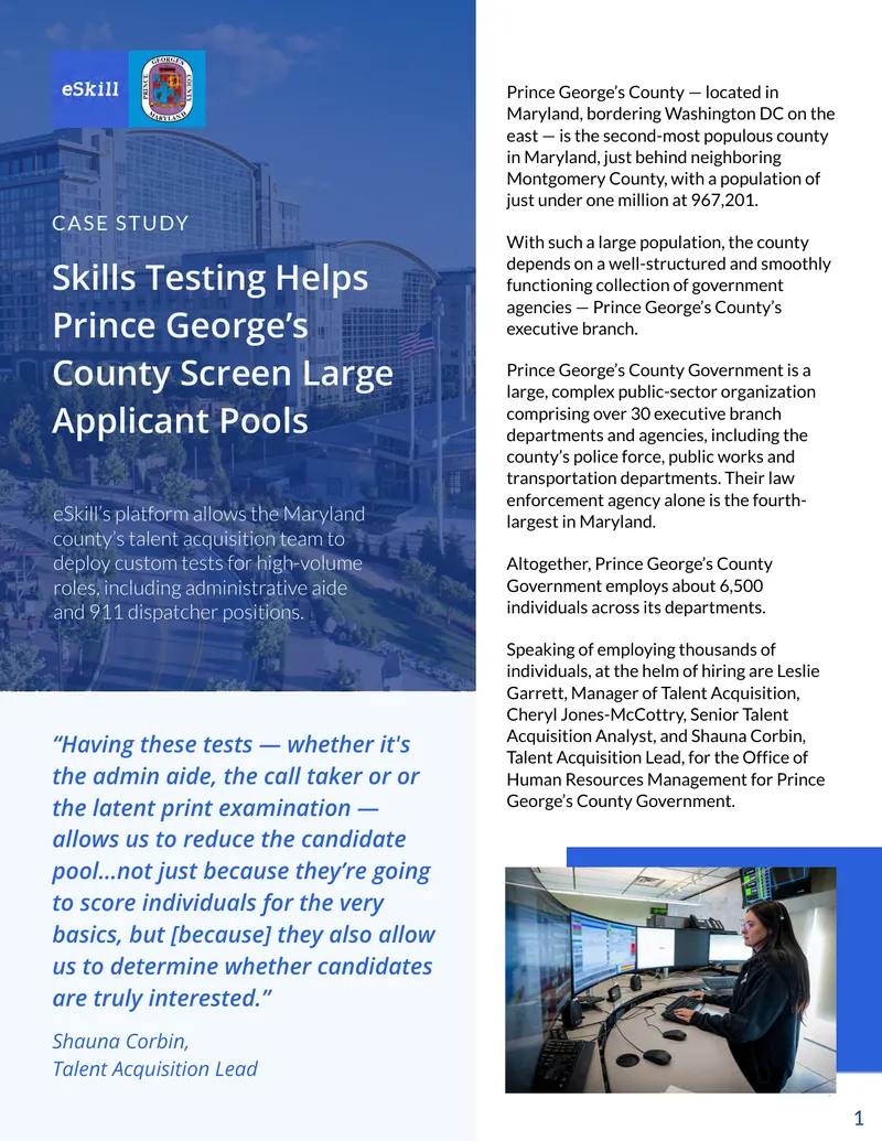 Skills Testing Implementation in Prince George's County