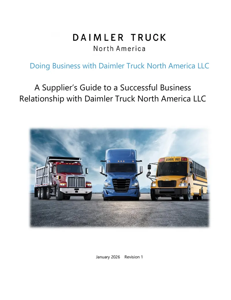 Supplier Guide for Daimler Truck North America