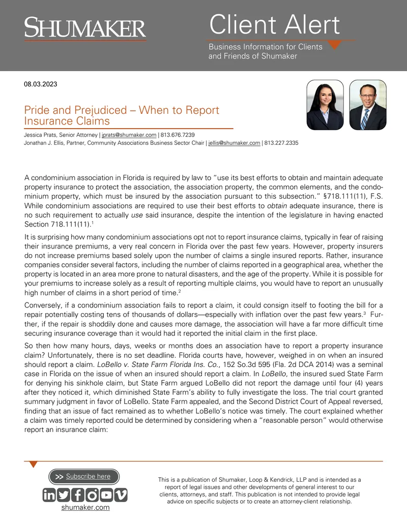 When to Report Property Insurance Claims