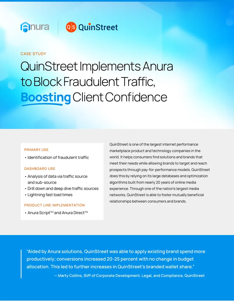QuinStreet Case Study on Anura Implementation