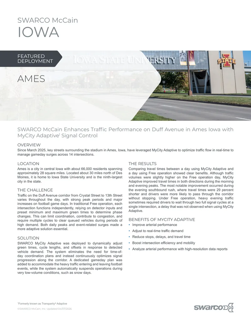 Traffic Performance Enhancement with MyCity Adaptive