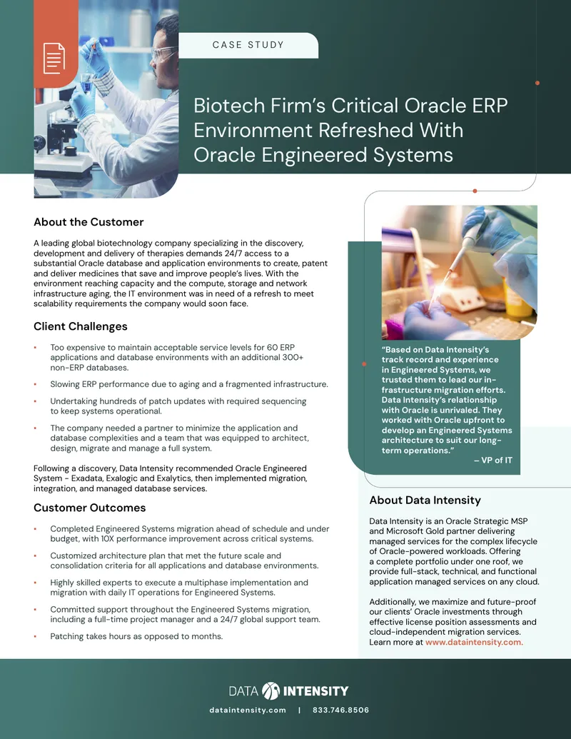 Biotech Firm Oracle ERP Environment Case Study