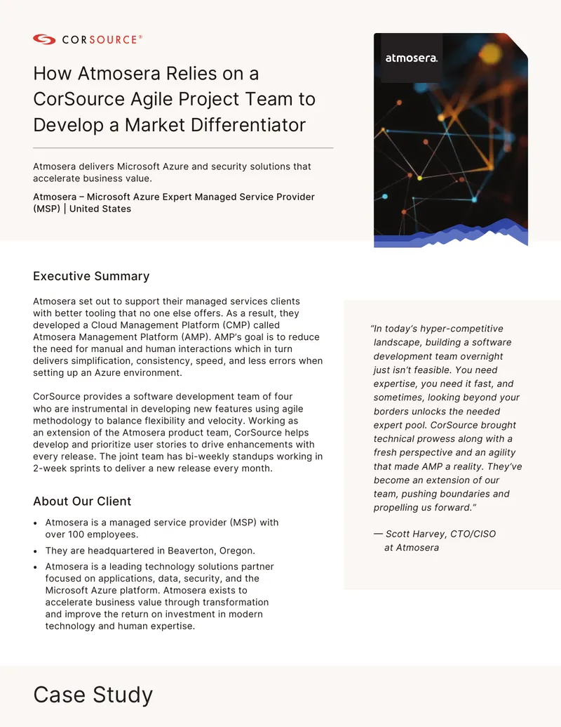 Atmosera's Development of the Atmosera Management Platform