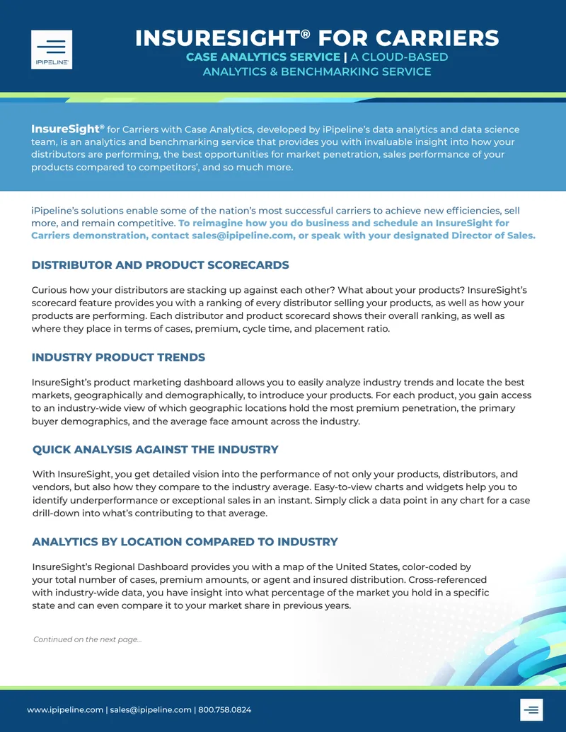 InsureSight for Carriers Case Analytics Service