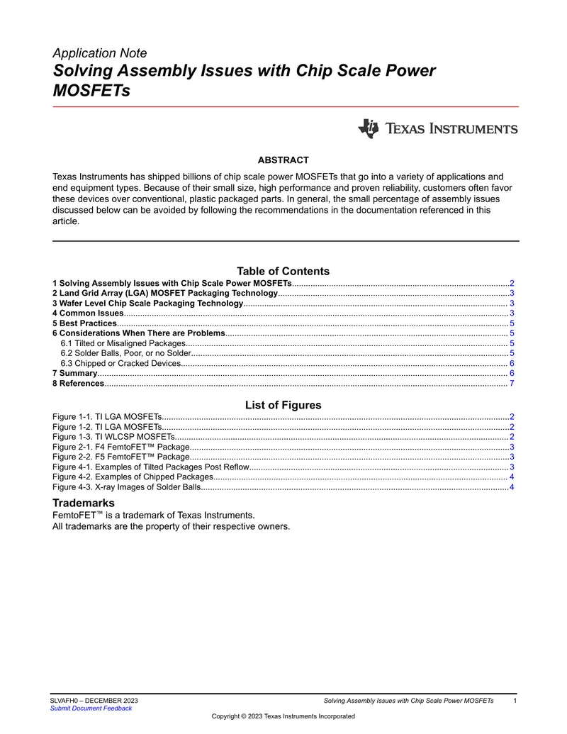 Solving Assembly Issues with Chip Scale Power MOSFETs