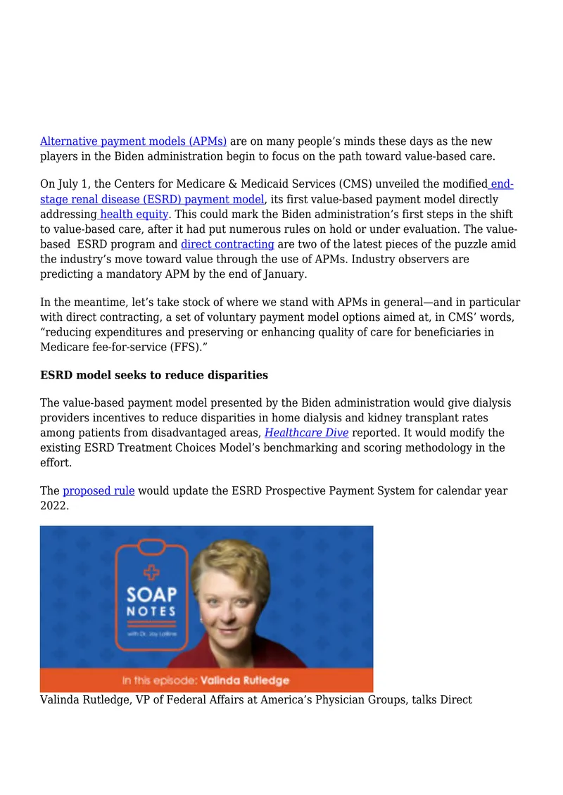 Alternative Payment Models and Direct Contracting Overview