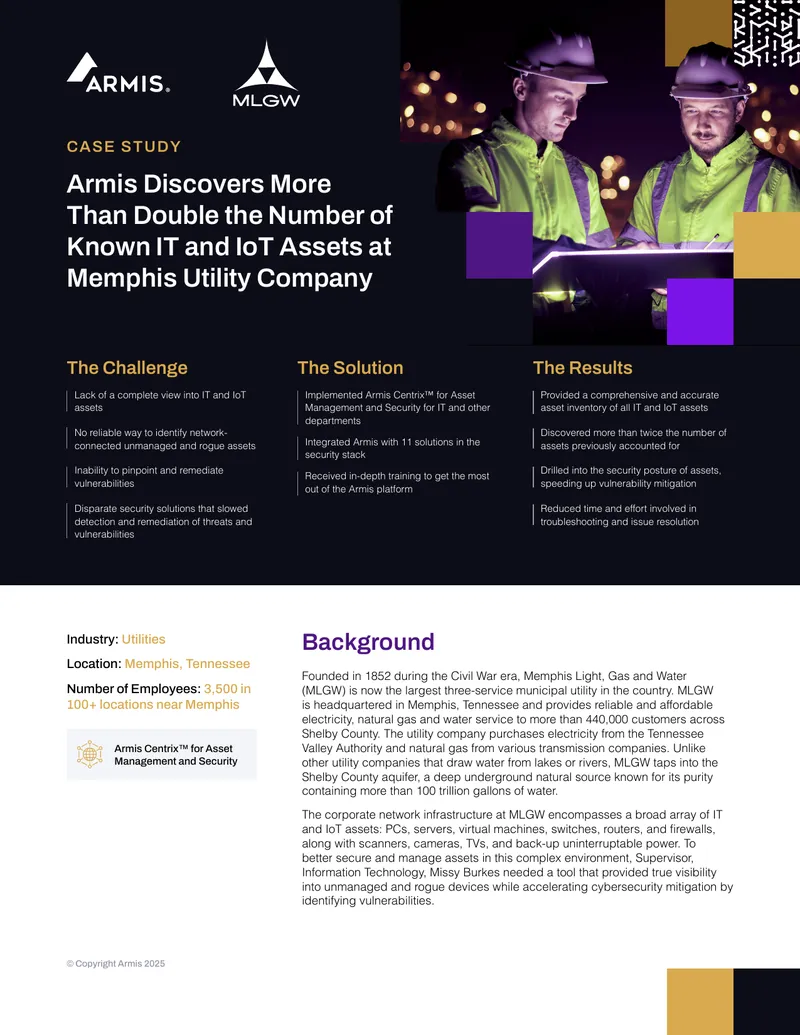 Armis Asset Management Implementation at Memphis Utility