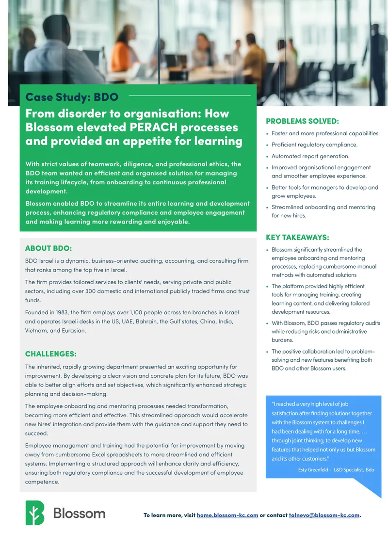 Case Study on BDO's Learning and Development Transformation