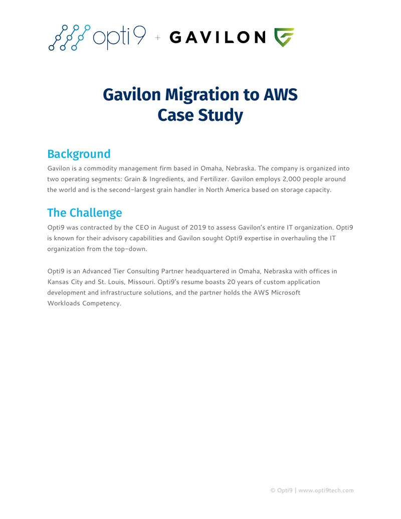 Gavilon Migration to AWS Case Study