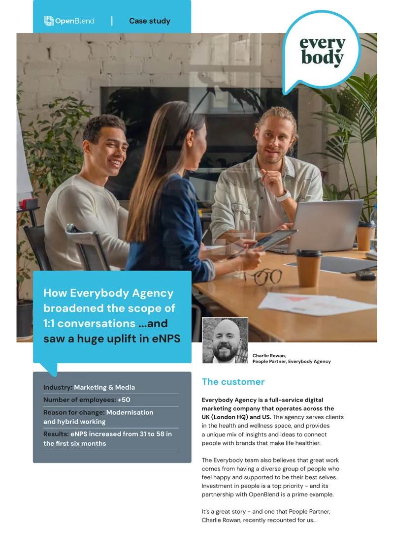 Everybody Agency Employee Wellbeing Case Study