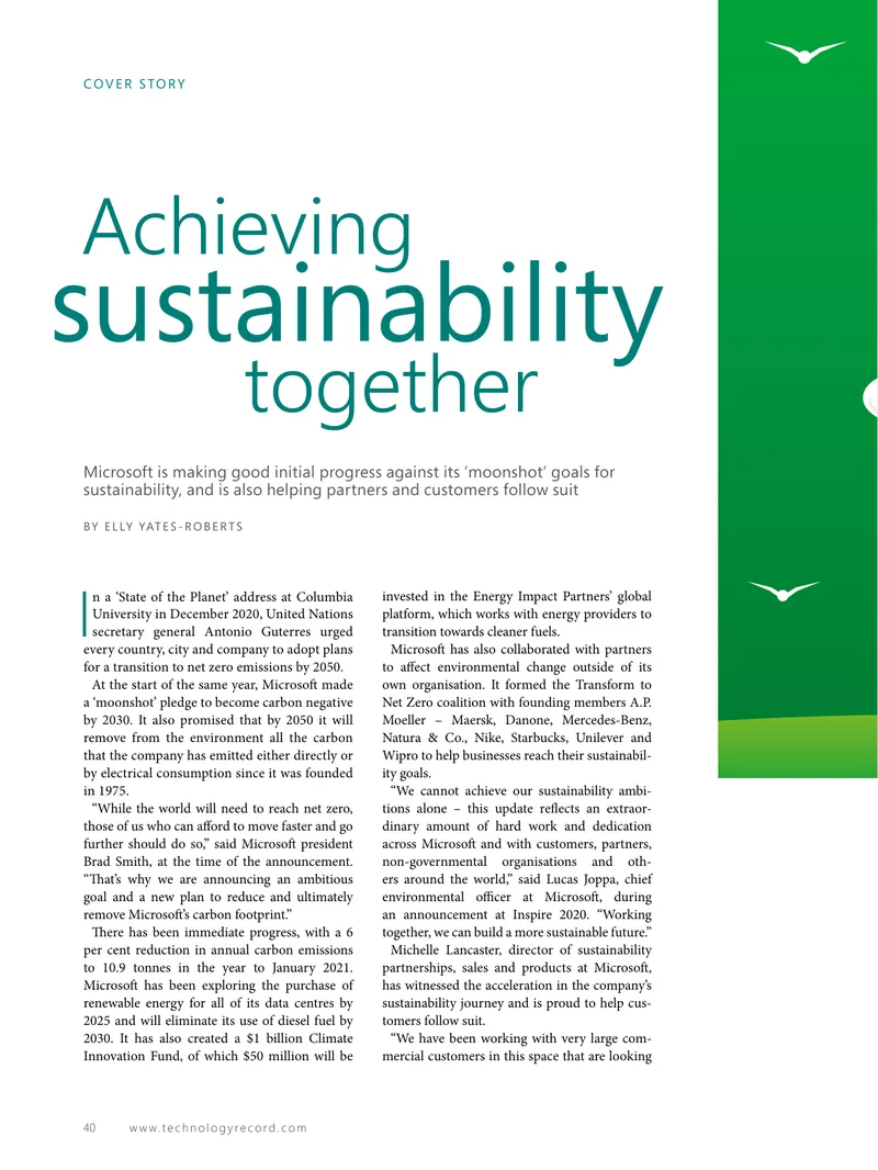 Microsoft's Sustainability Goals and Initiatives