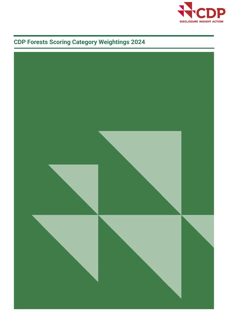 CDP Forests Scoring Category Weightings 2024