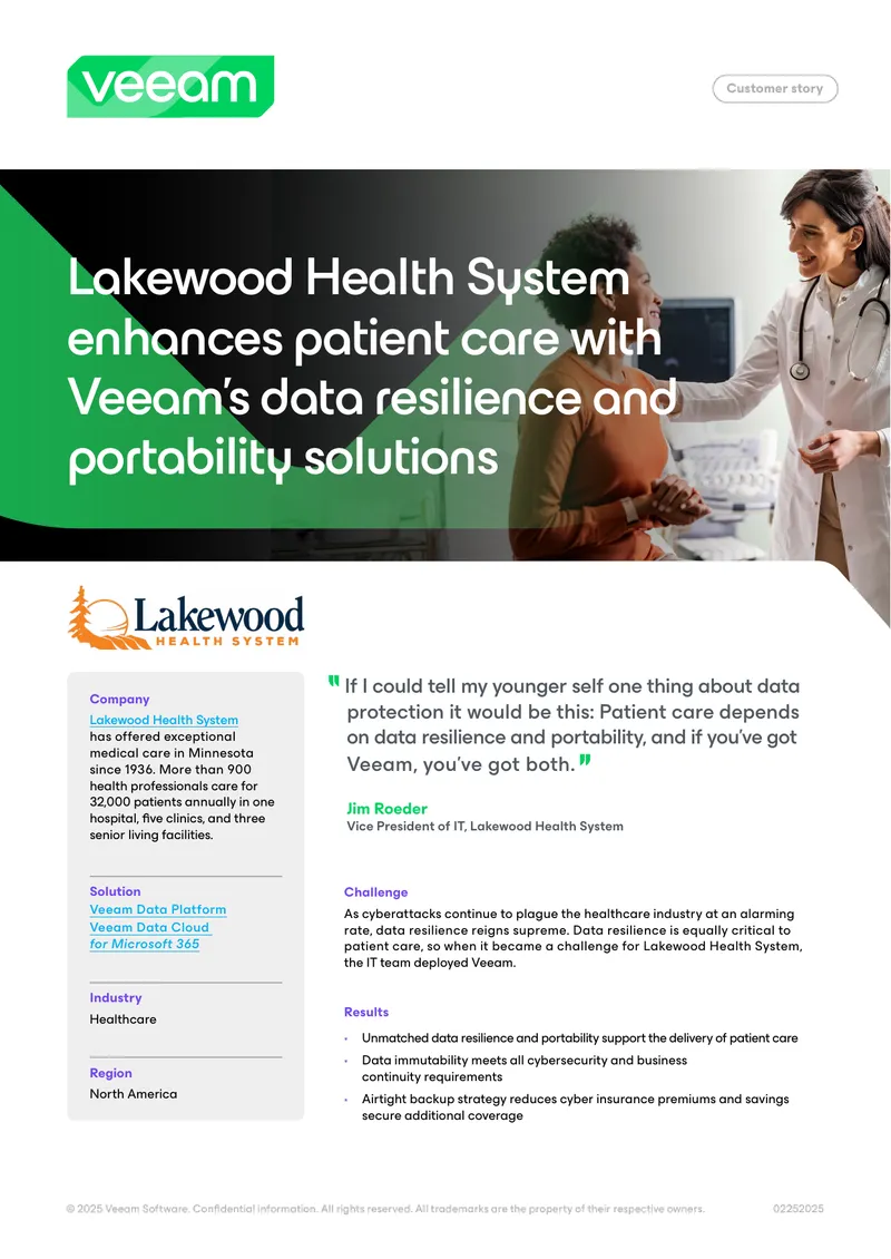 Lakewood Health System Data Resilience Case Study