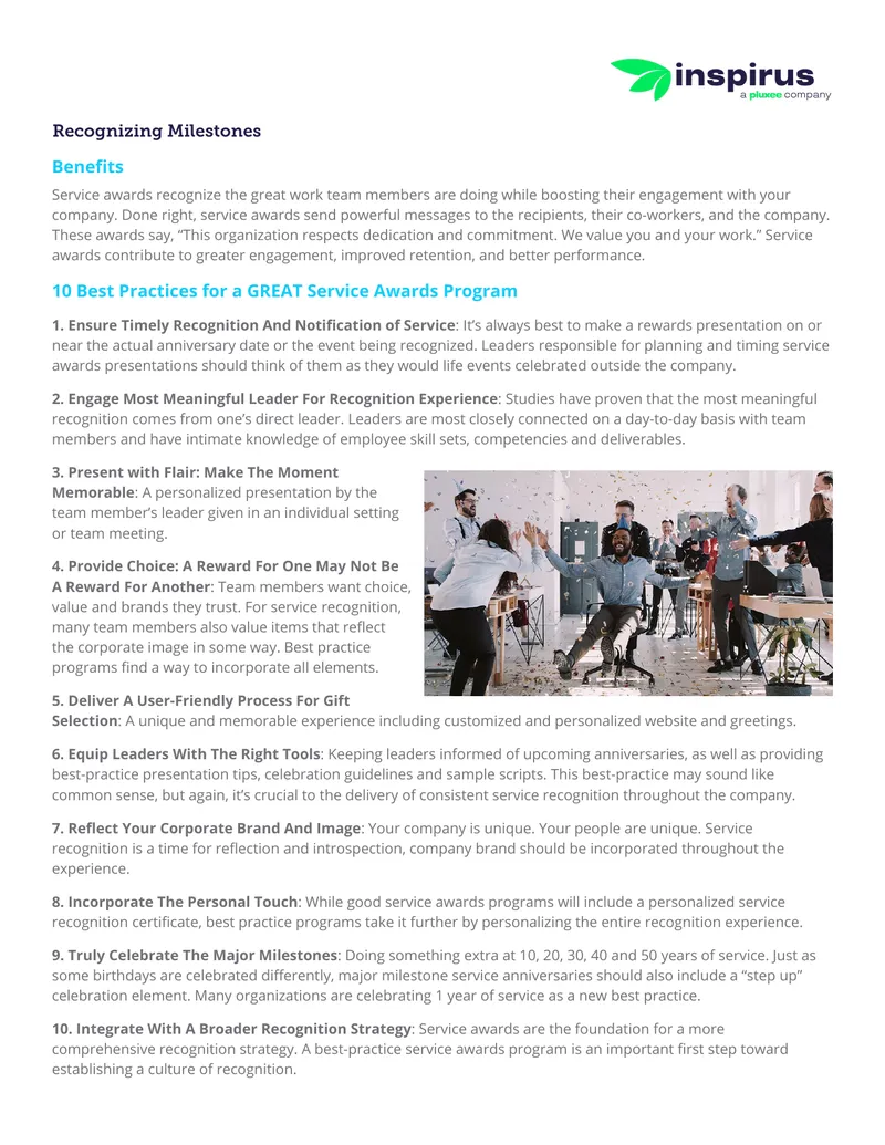 Best Practices for Service Awards Programs