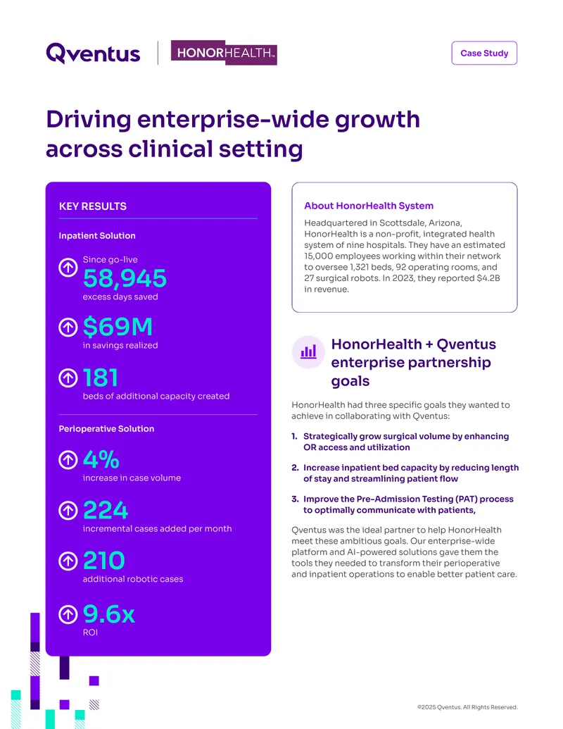 HonorHealth Partnership with Qventus Case Study